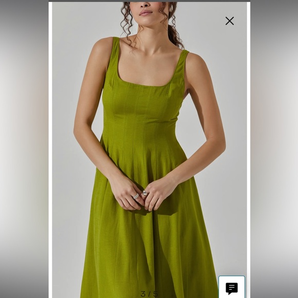 ASTR Square Neck Midi Dress - L - Picture 2 of 4